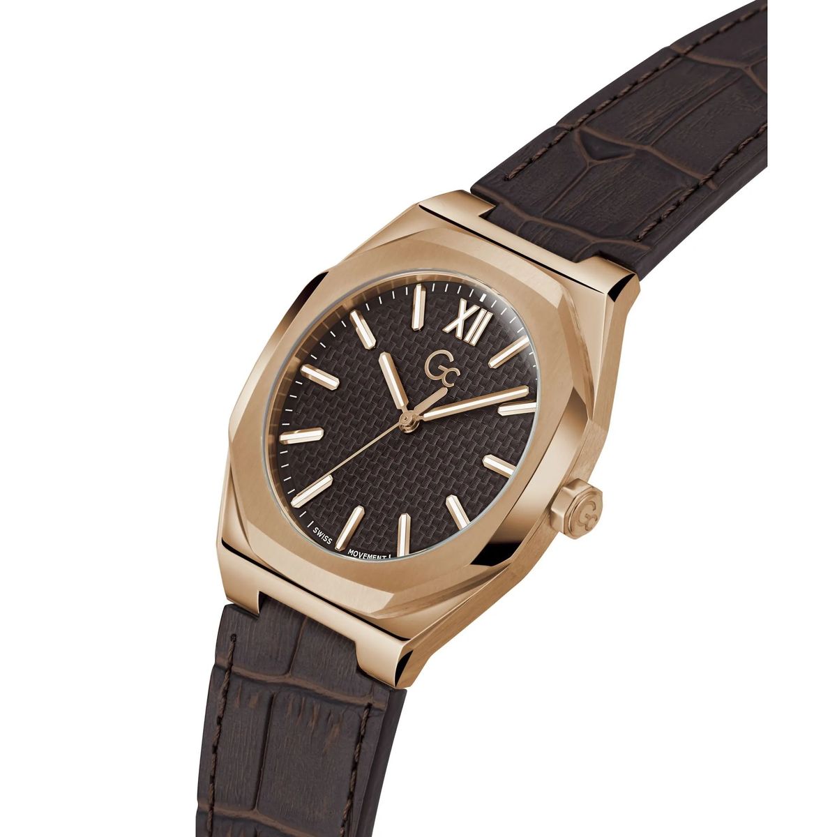 Elegante roségoldene braune Uhr