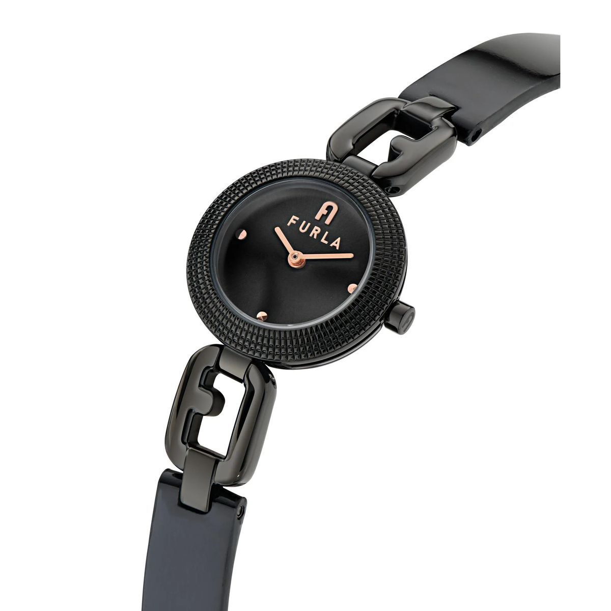 Elegante schwarze Edelstahluhr