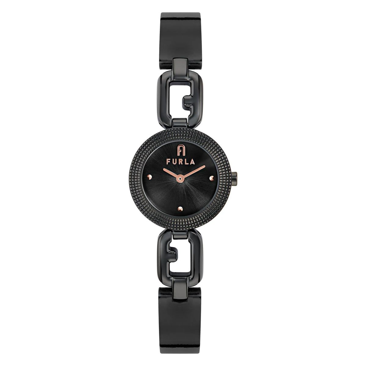 Elegante schwarze Edelstahluhr