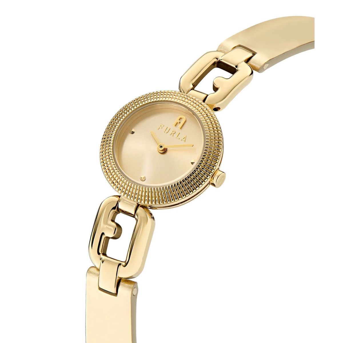 Elegante goldfarbene Kettenarmbanduhr