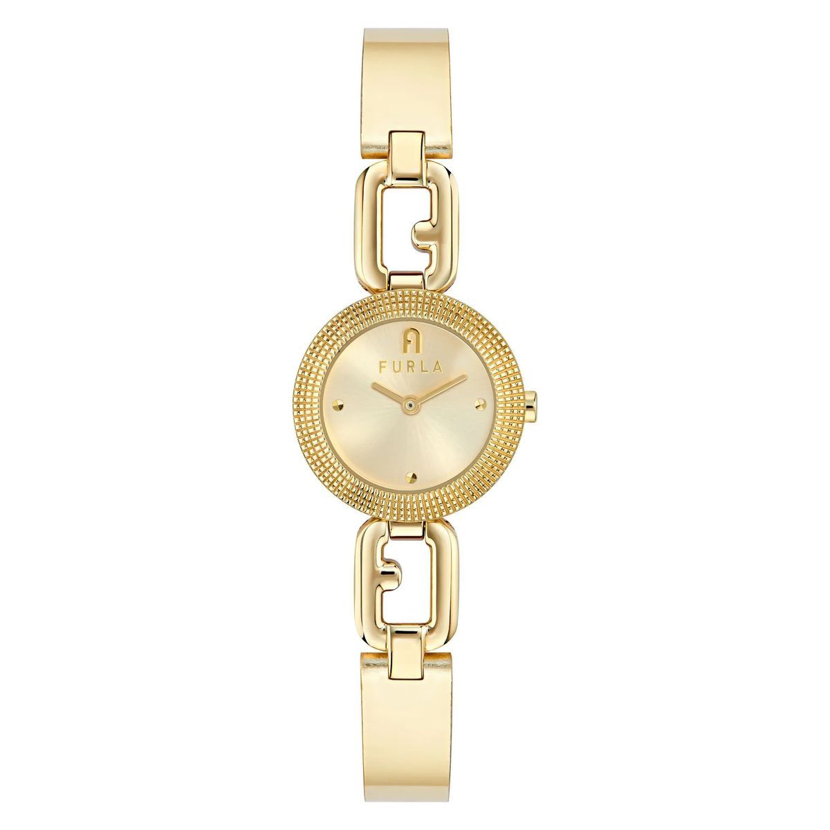 Elegante goldfarbene Kettenarmbanduhr