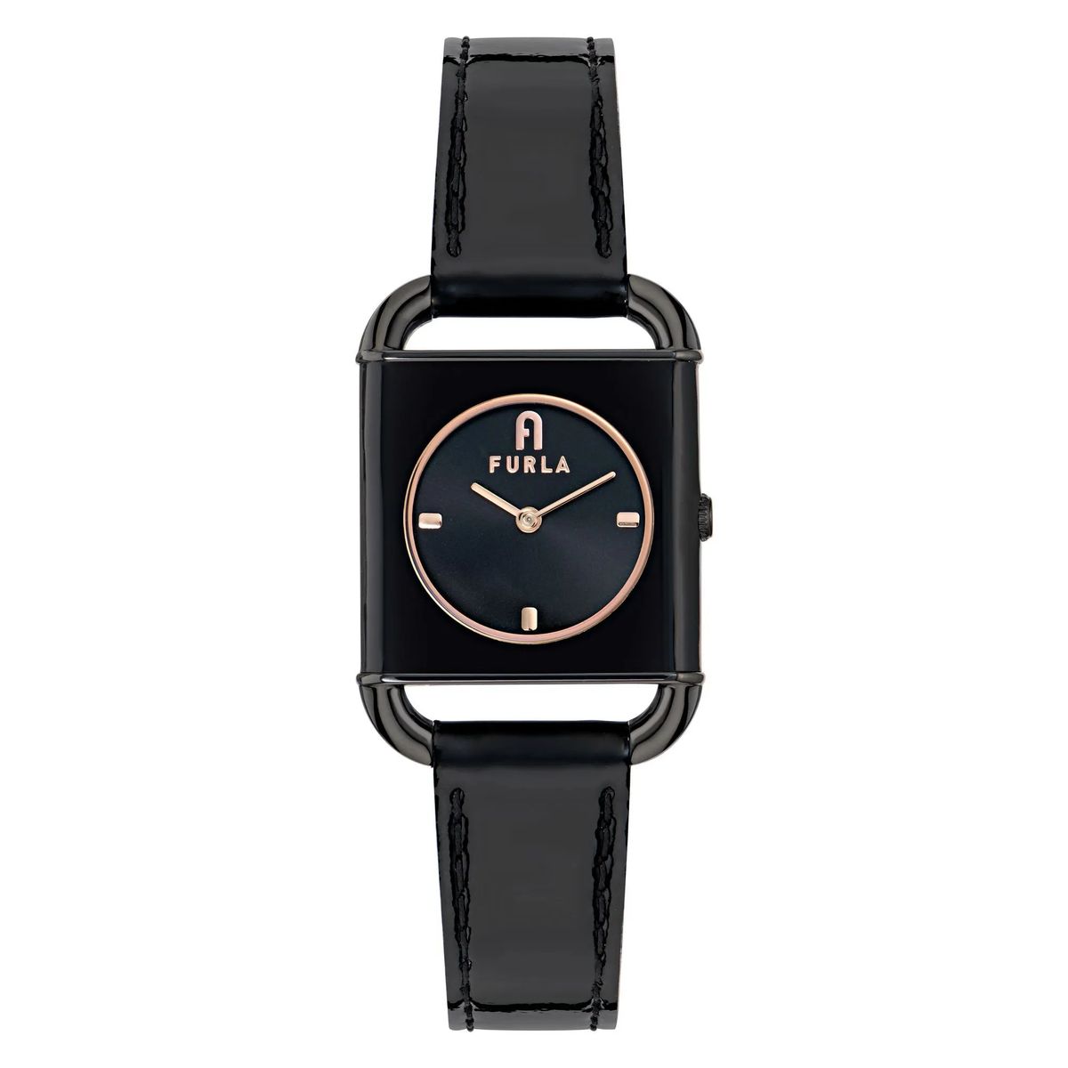 Elegante Schwarze Uhr mit quadratischem Zifferblatt