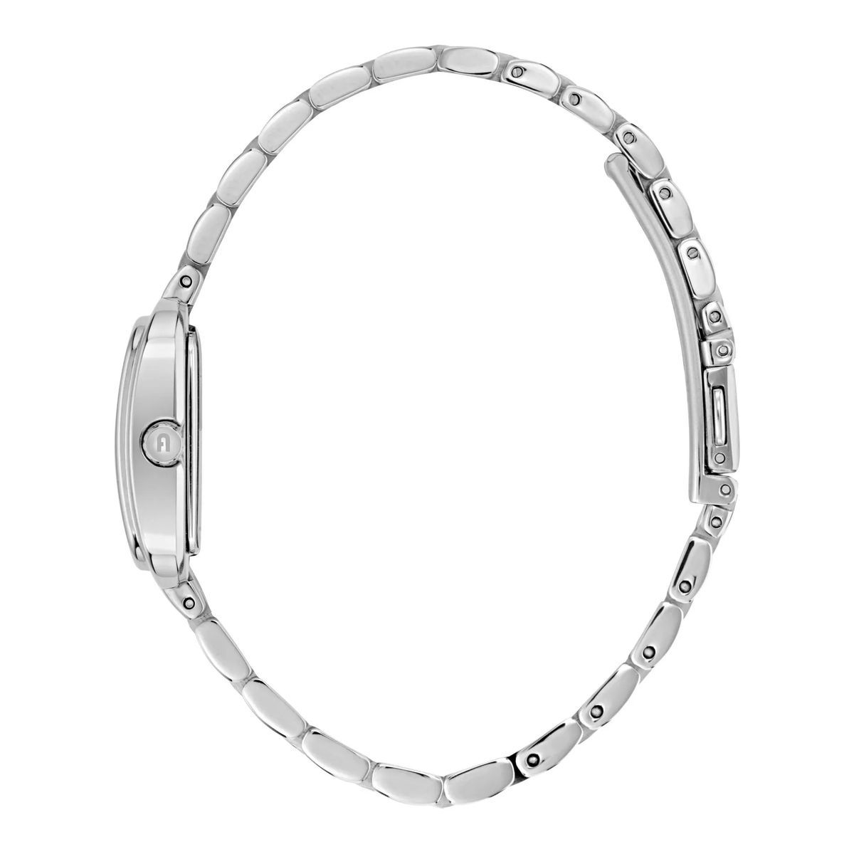 Silberfarbene Armbanduhr mit quadratischem Zifferblatt