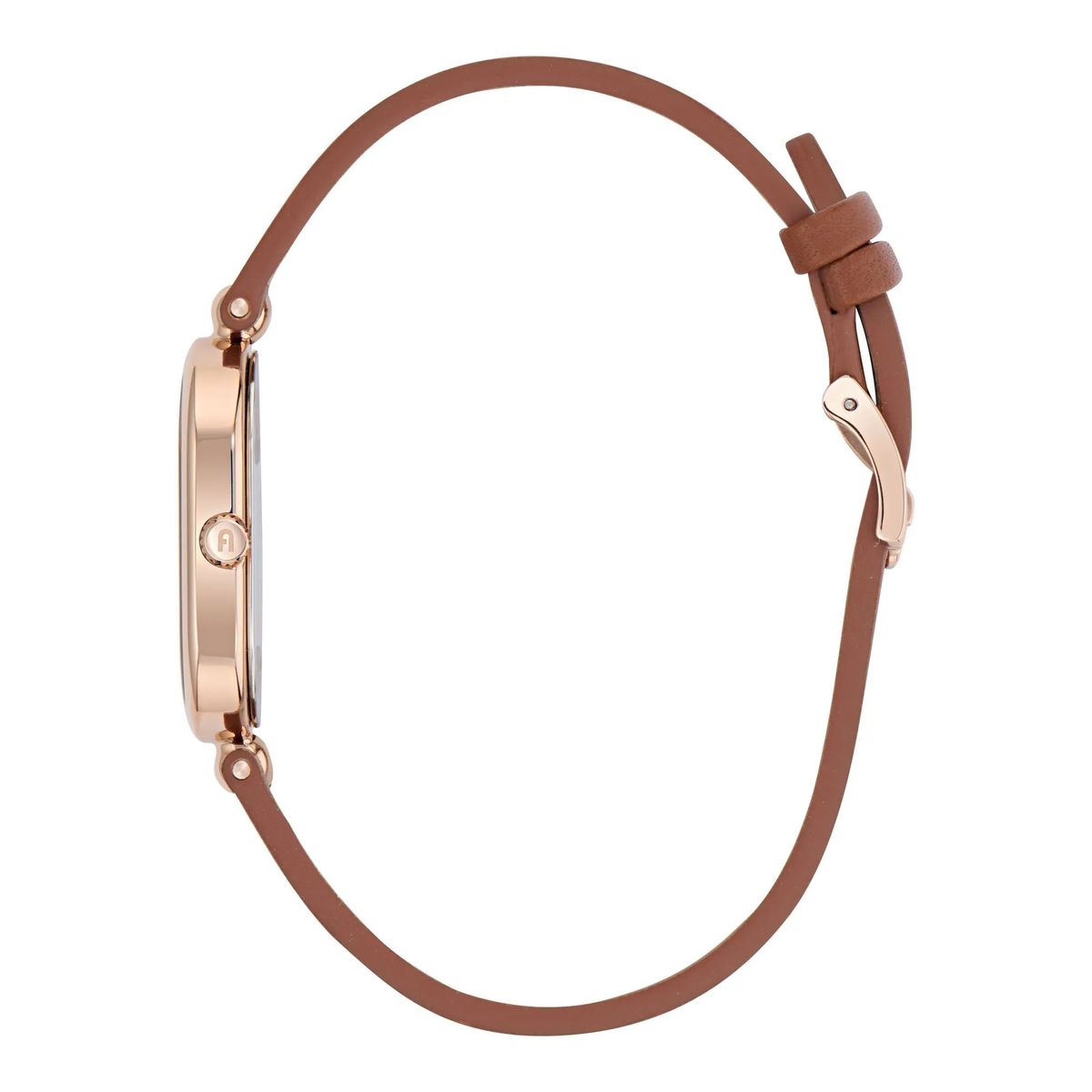 Braune elegante Armbanduhr mit Lederarmband