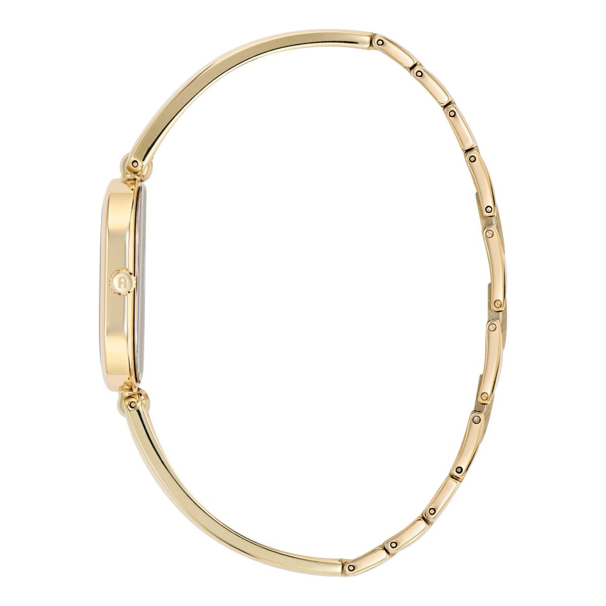 Goldfarbene ovale Armreif-Uhr