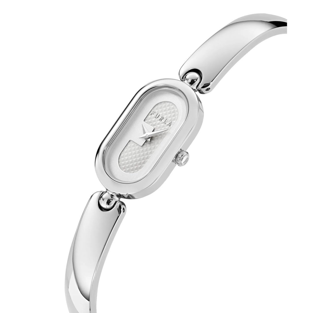 Elegante silberfarbene Armreif-Uhr