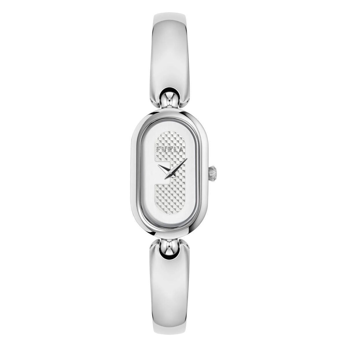 Elegante silberfarbene Armreif-Uhr
