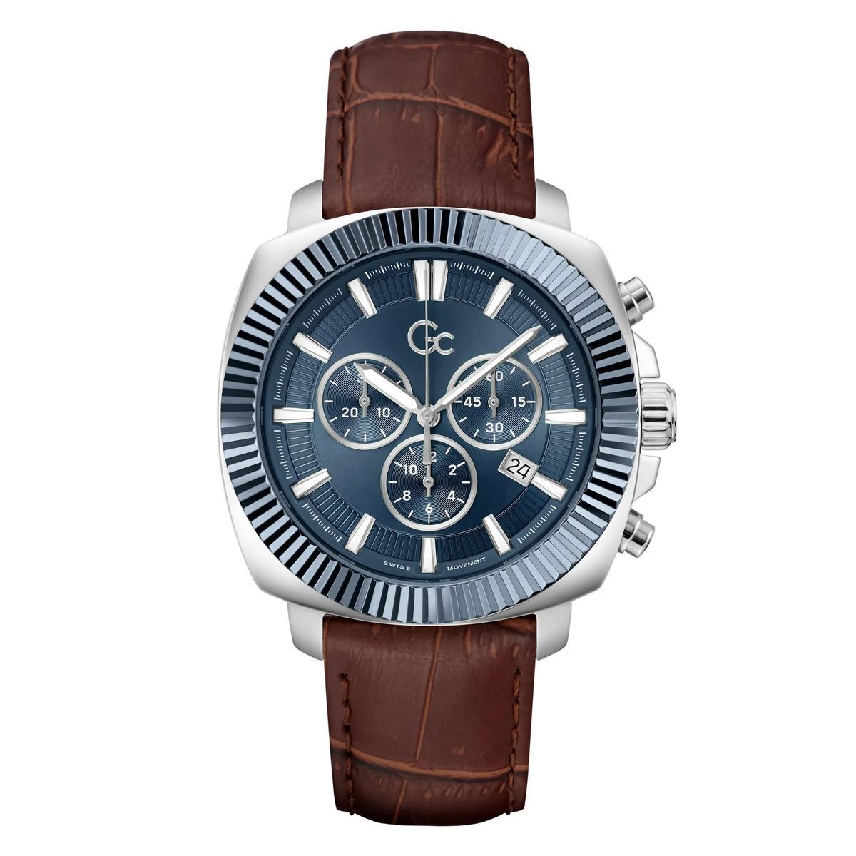 Klassische Chronographenuhr mit Lederarmband