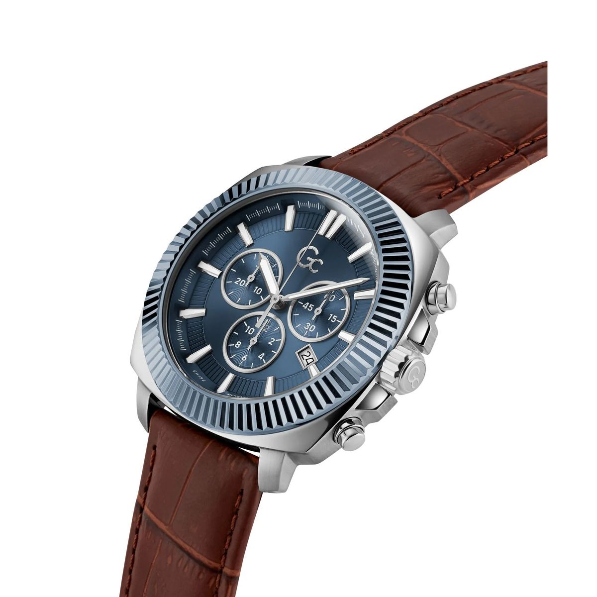 Klassische Chronographenuhr mit Lederarmband