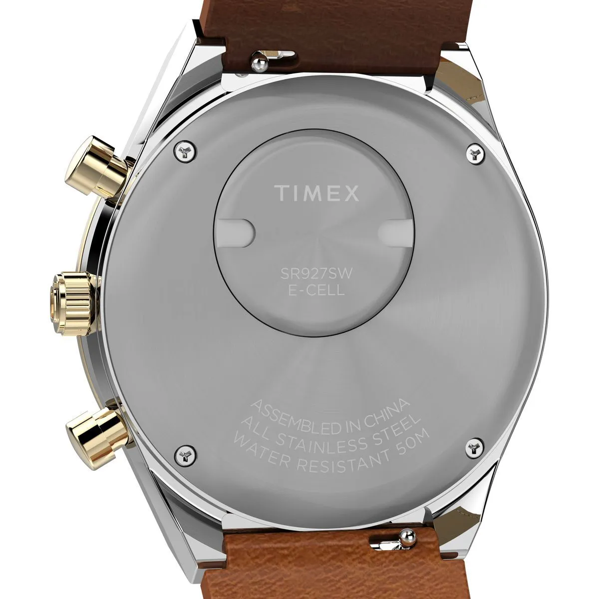 Q Timex Chronograph Lederuhr