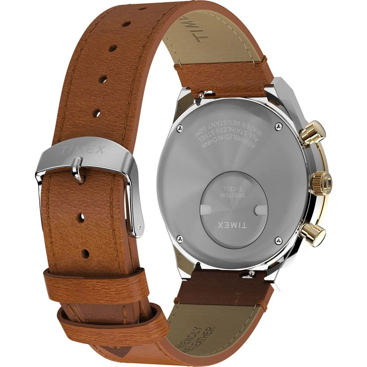 Q Timex Chronograph Lederuhr