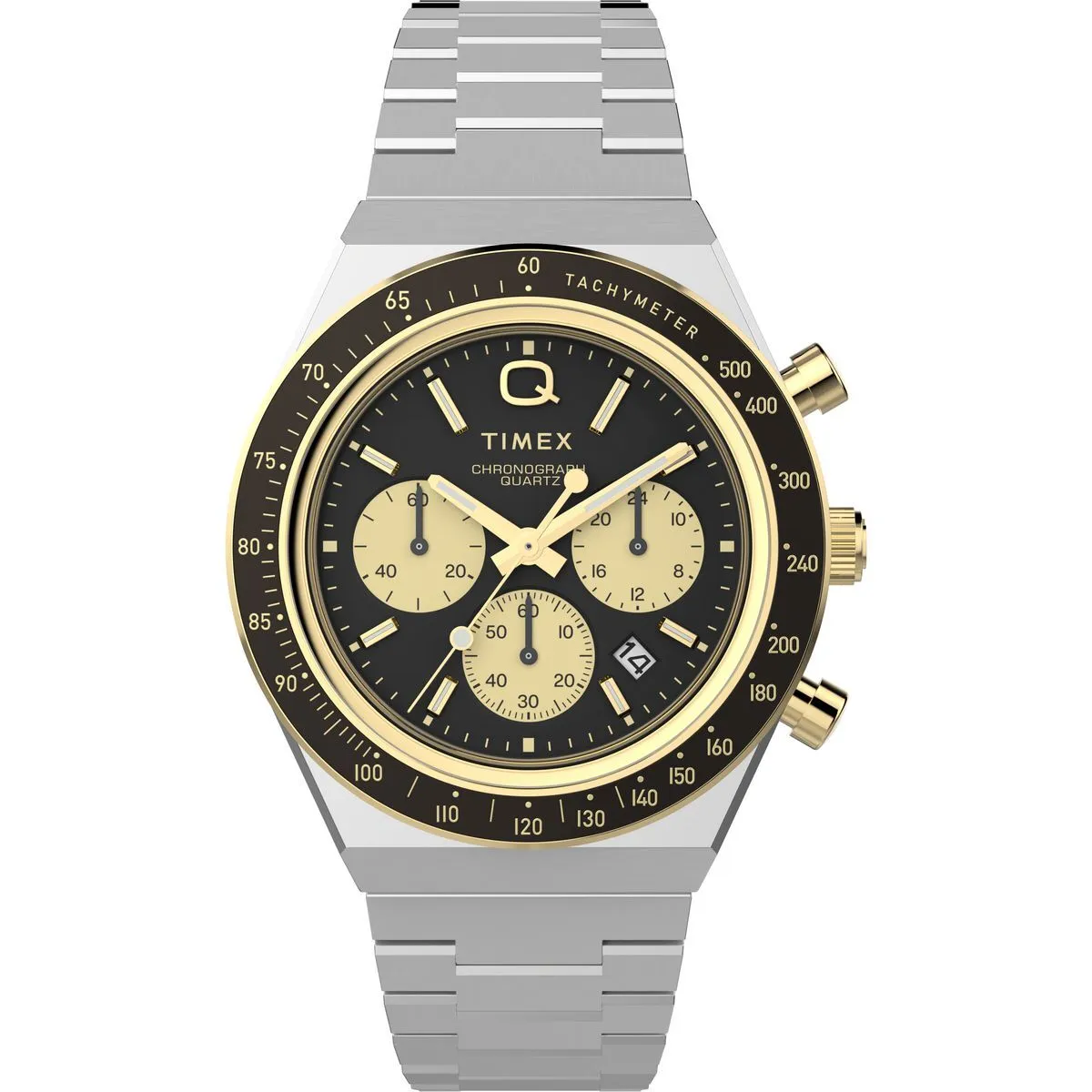 Retro Chronograph Uhr mit Stahlarmband