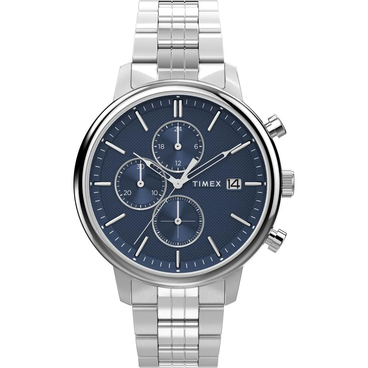 Klassische silberne Chronograph Uhr
