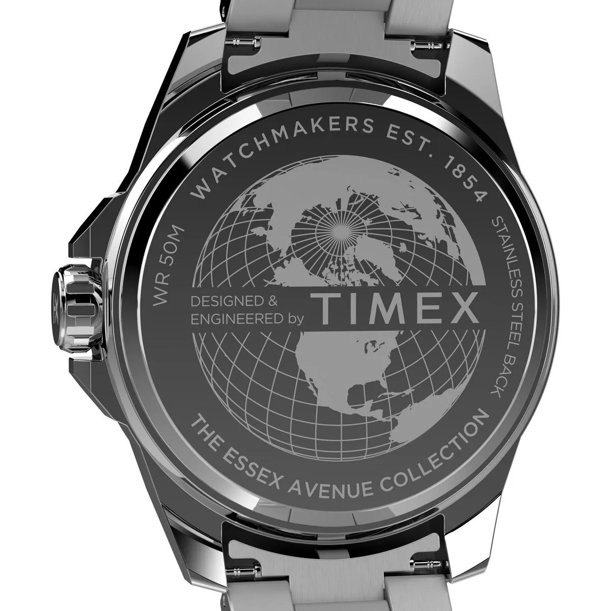 Moderne Multifunktions Silber Uhr mit Edelstahlarmband