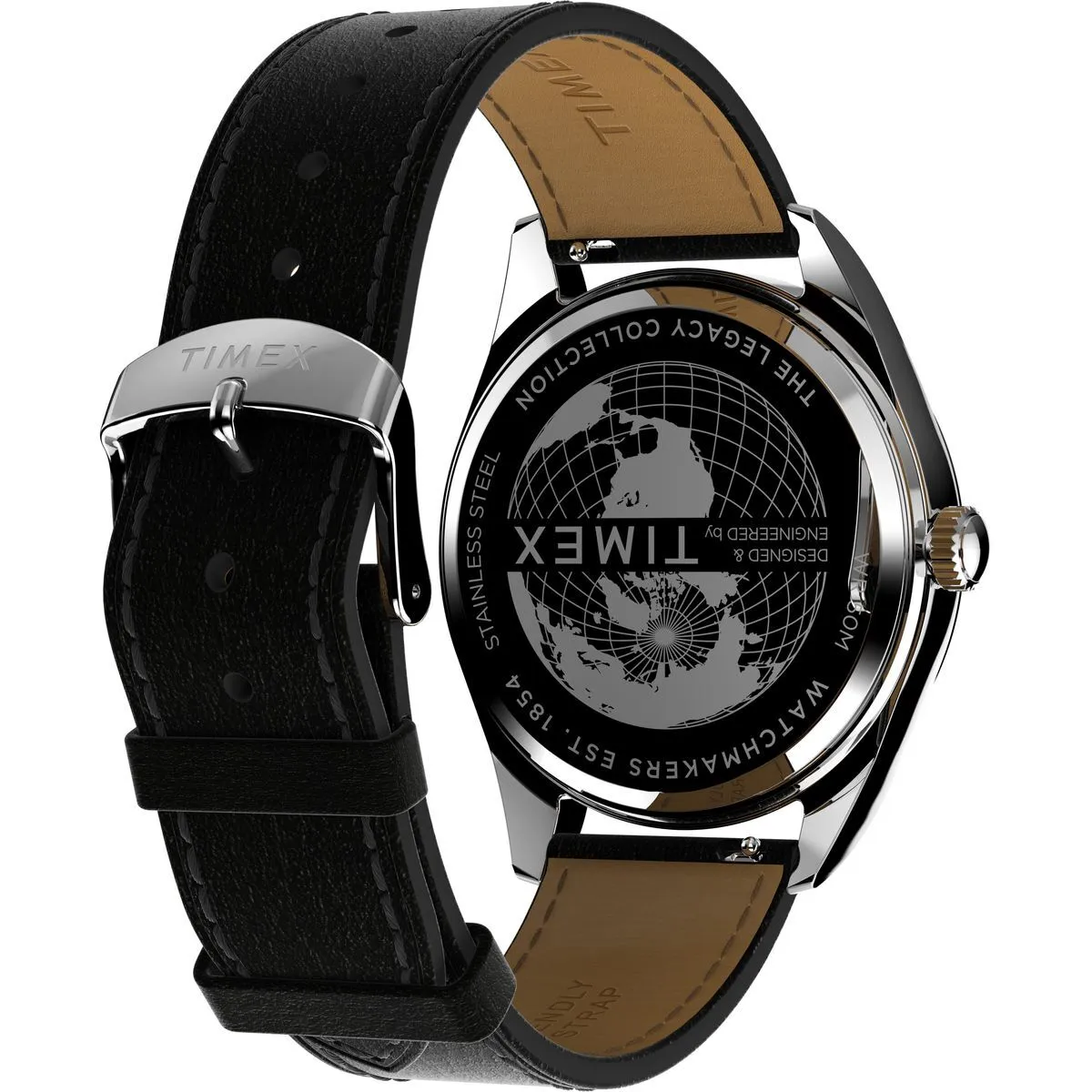 Klassische Day-Date Uhr mit Lederarmband