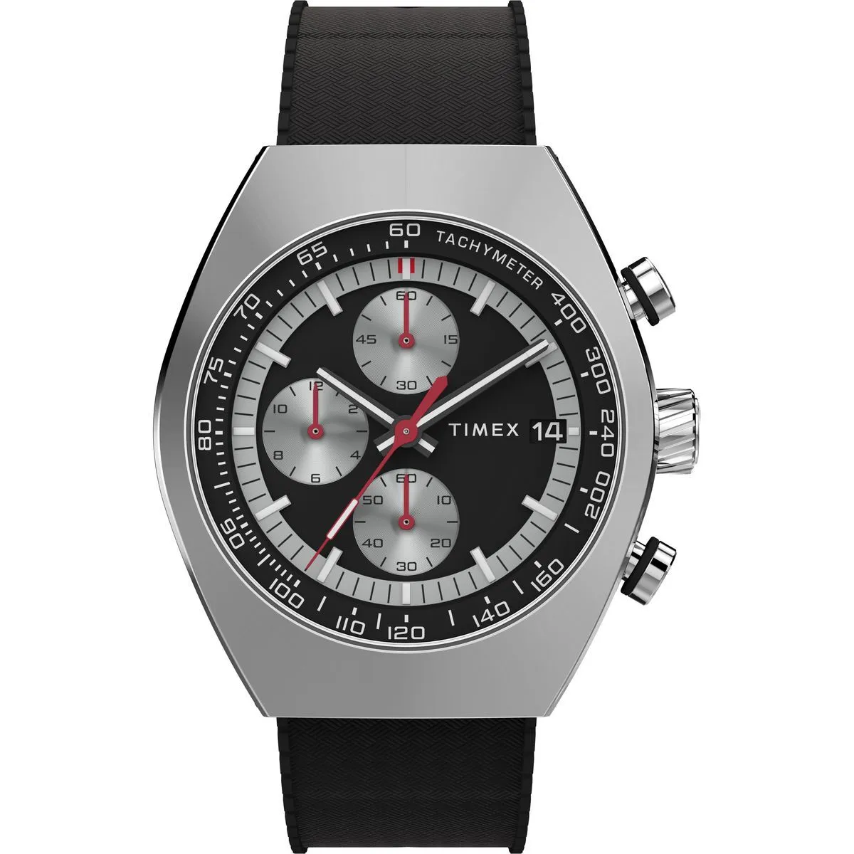 Chronograph Uhr mit schwarzem Armband