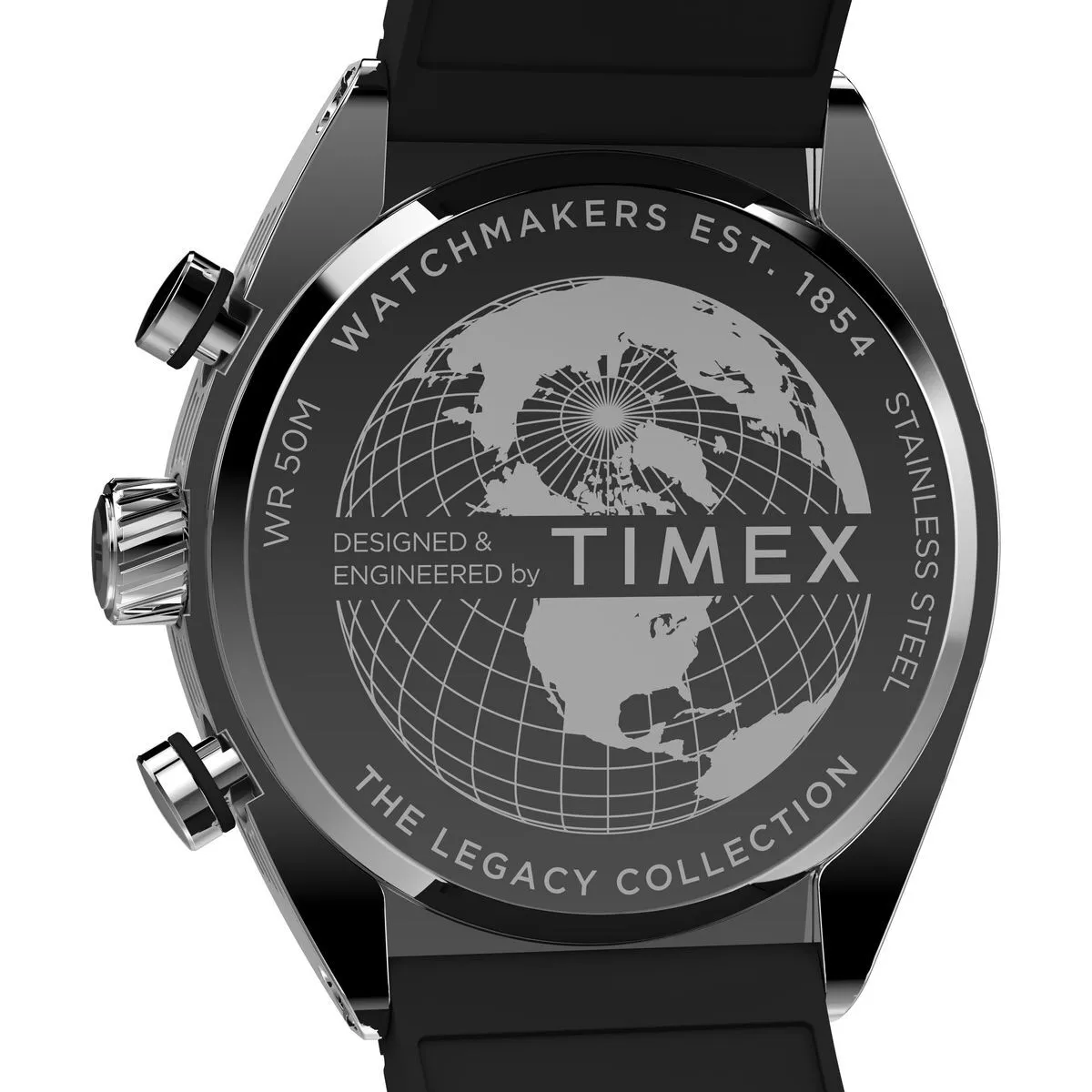 Chronograph Uhr mit schwarzem Armband