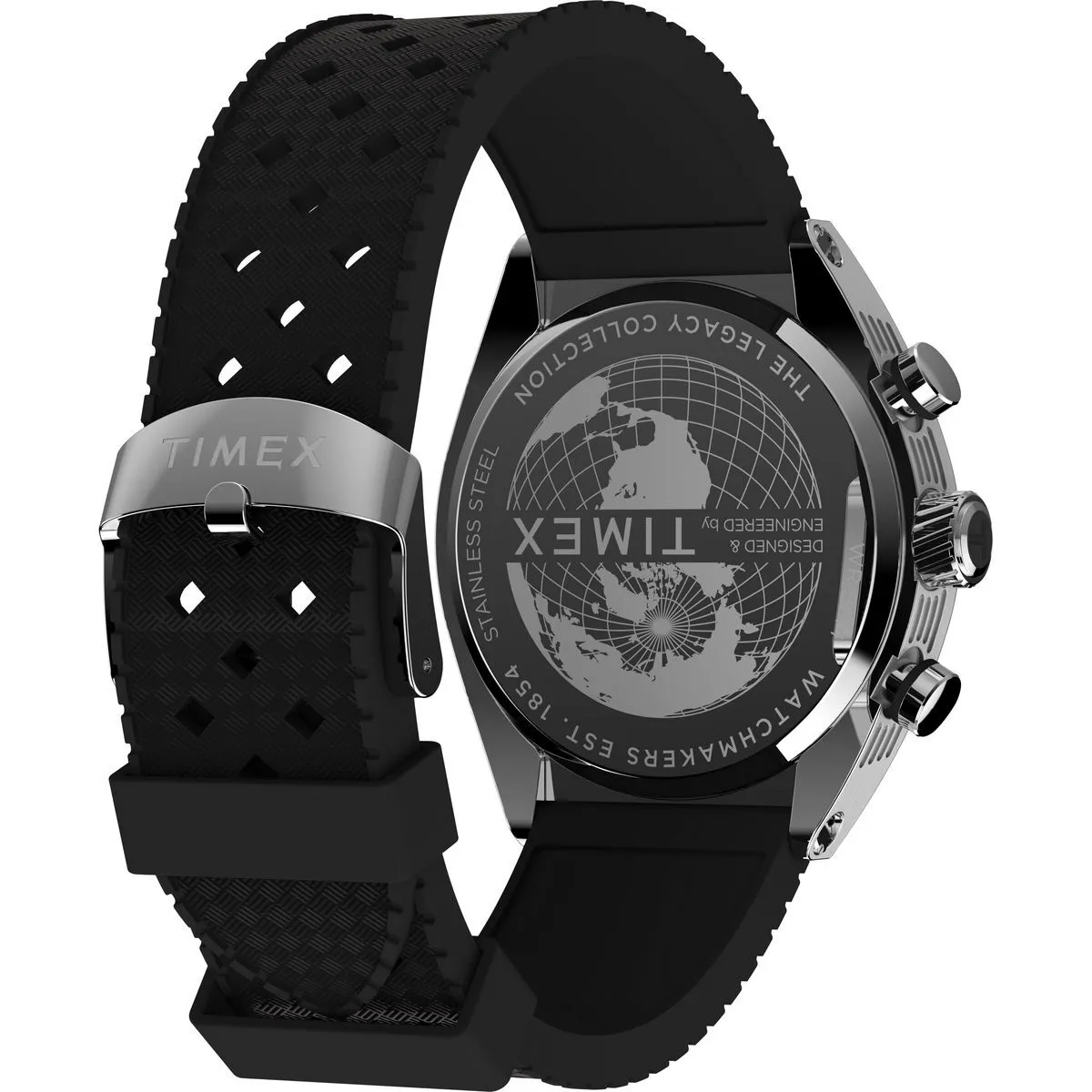 Chronograph Uhr mit schwarzem Armband