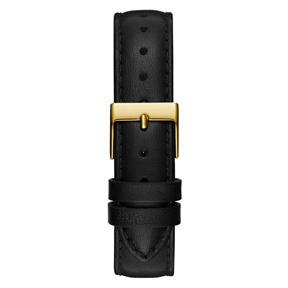 Elegante goldfarbene Uhr mit schwarzem Armband
