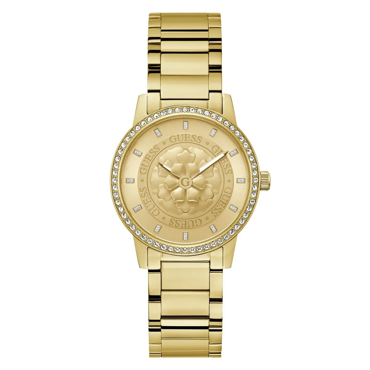 Elegante goldfarbene Statement-Uhr