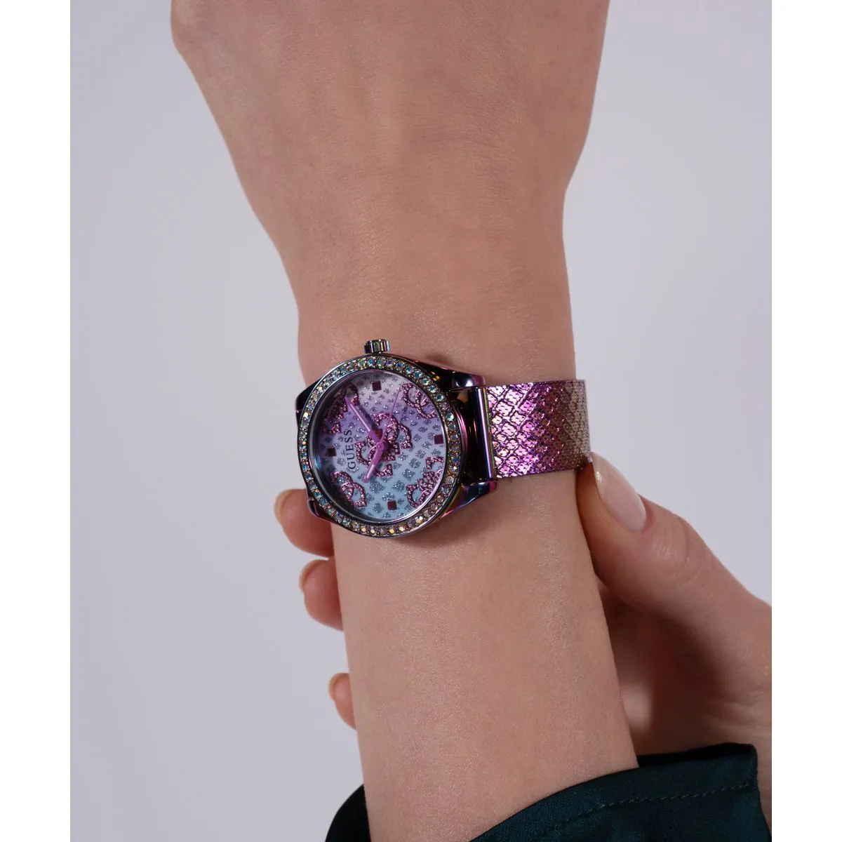 Irisierendes Mesh-Armbanduhr