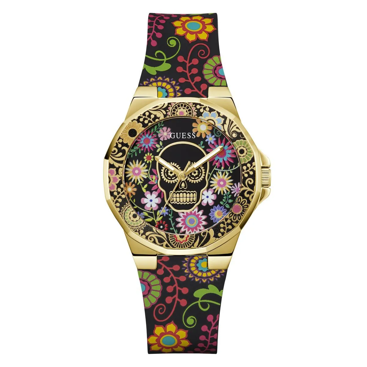 Blumige Tag der Toten Uhr
