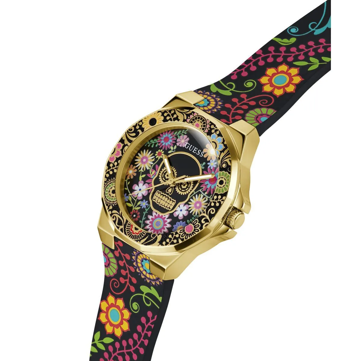Blumige Tag der Toten Uhr
