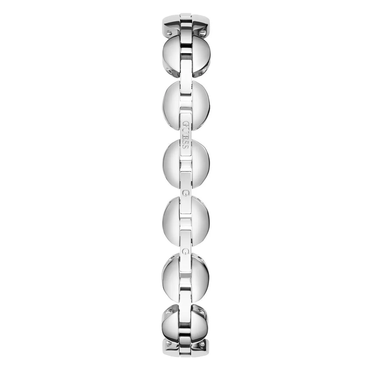 Silberfarbene Armbanduhr mit Kristallakzenten