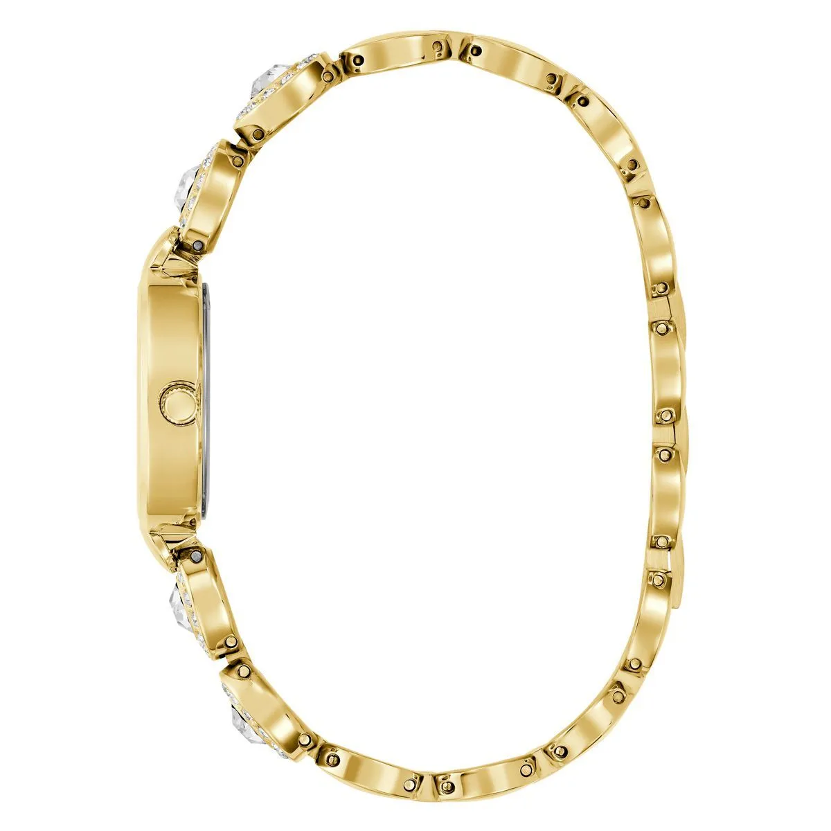 Elegante goldfarbene Kristallarmbanduhr
