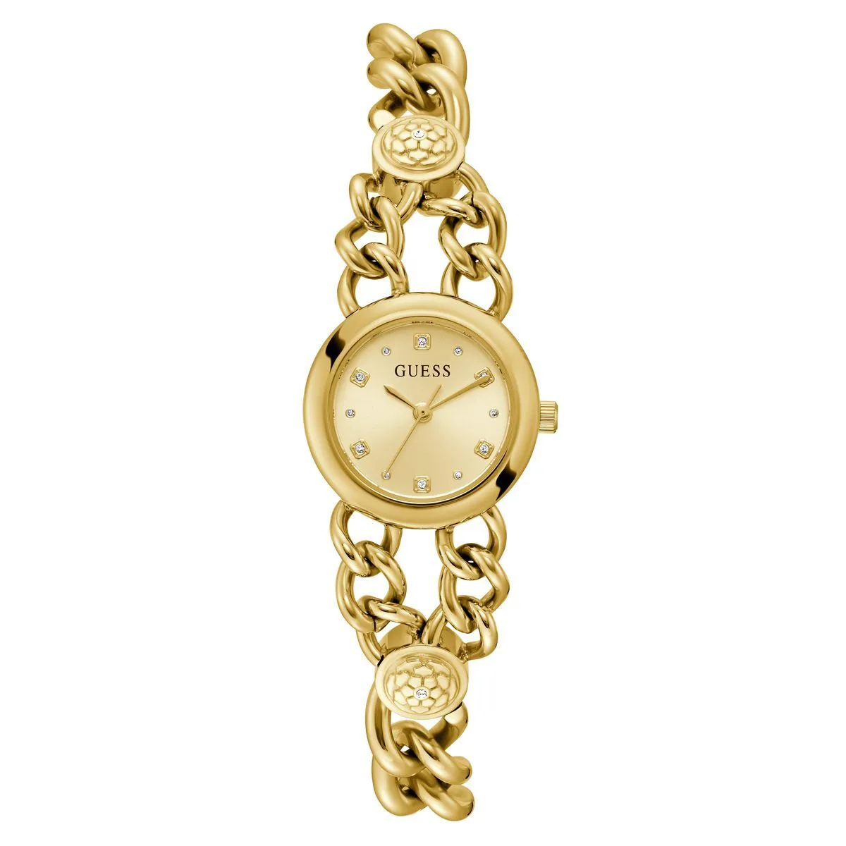 Elegante goldene Armbanduhr mit Kette
