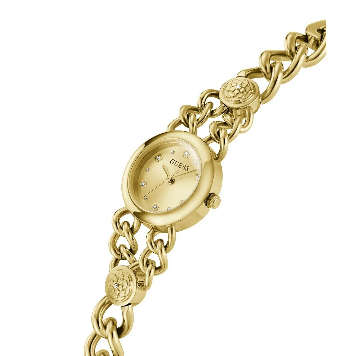 Elegante goldene Armbanduhr mit Kette