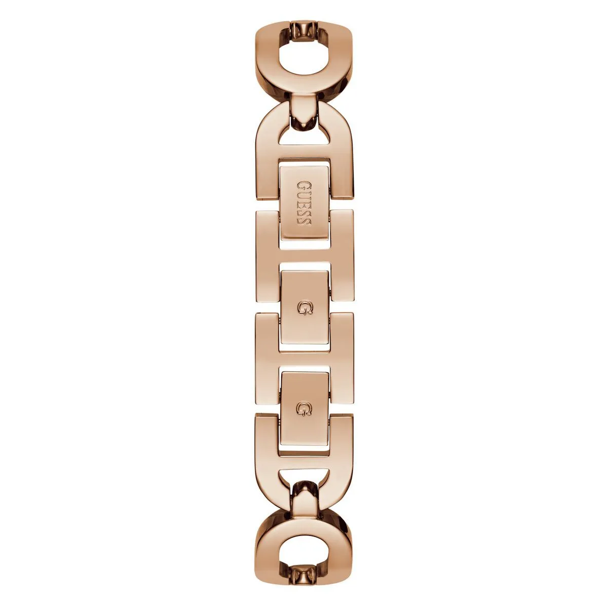 Roségoldene Armbanduhr mit Kristallen