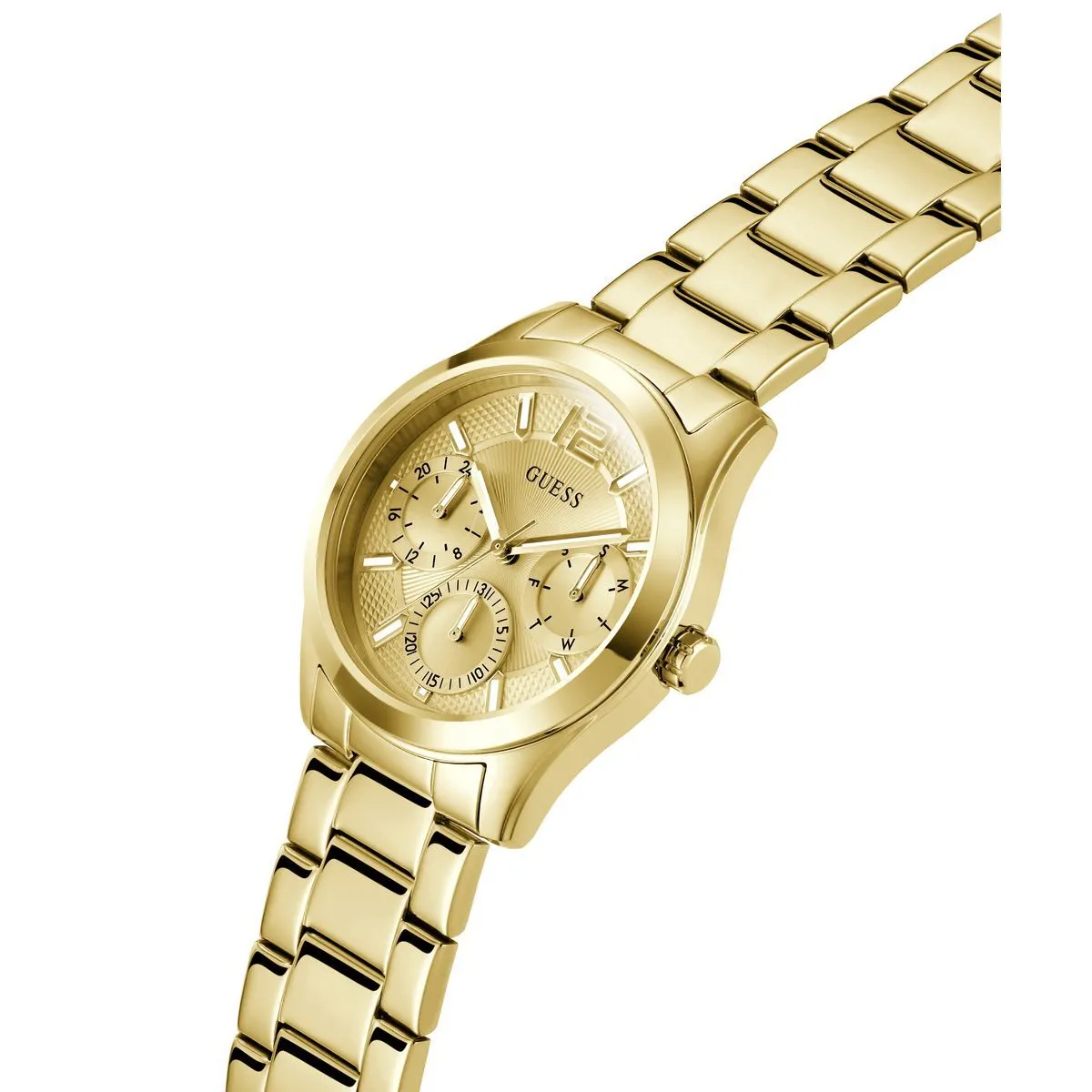 Elegante Multifunktions-Goldton Damenarmbanduhr