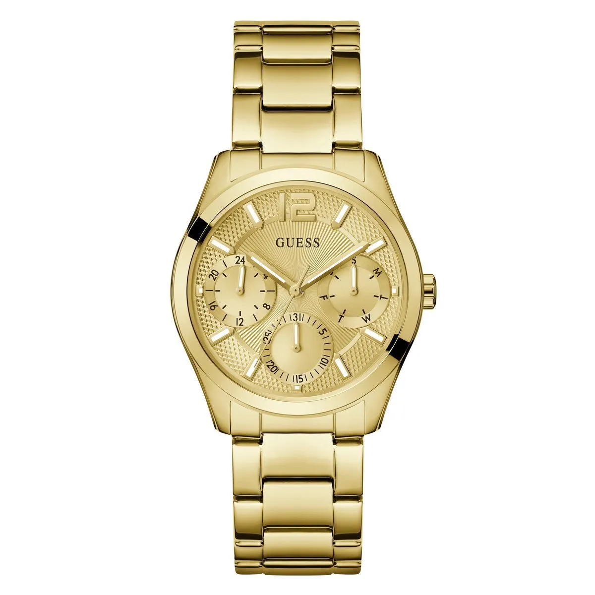 Elegante Multifunktions-Goldton Damenarmbanduhr