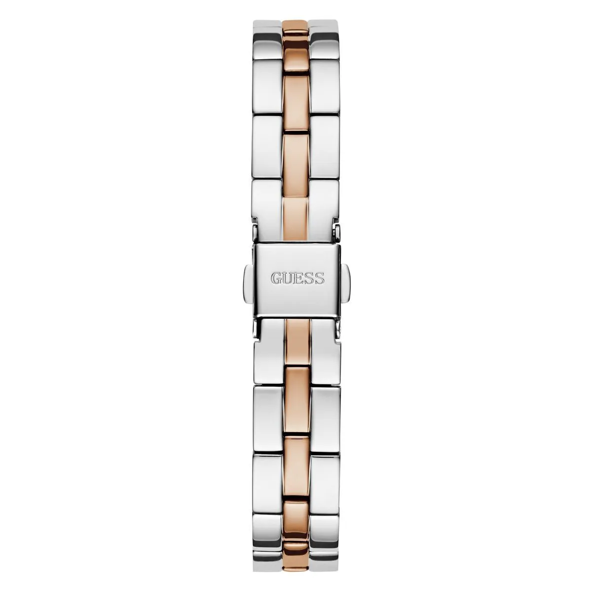 Zweifarbige Armbanduhr mit Kristalldetails