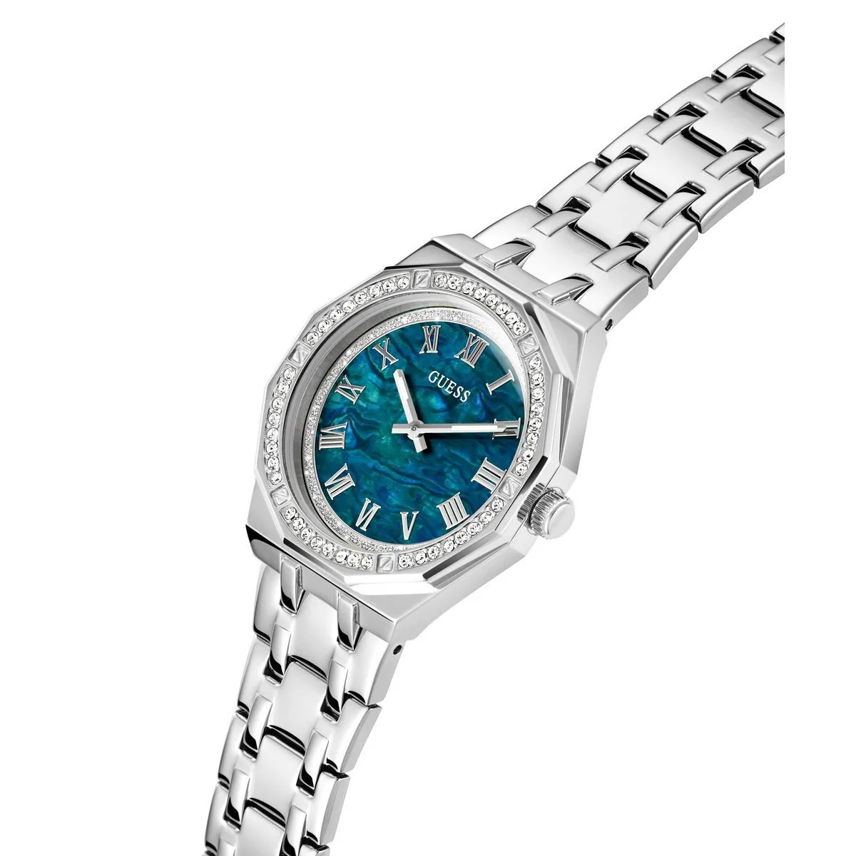 Elegante silberfarbene Damenuhr
