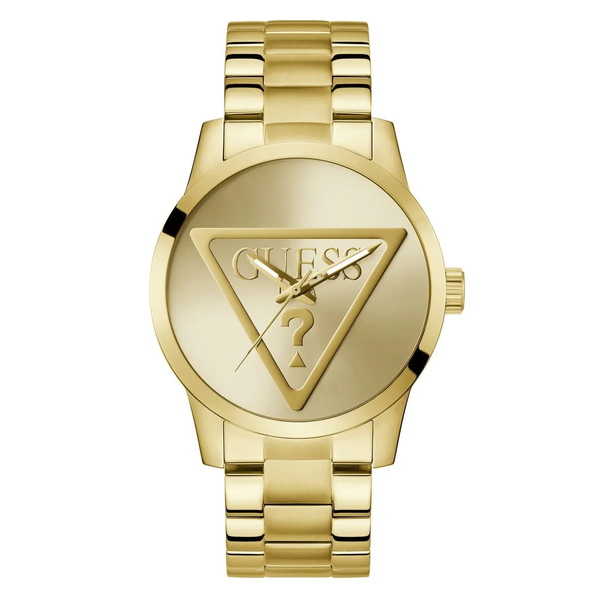 Goldfarbene Uhr mit Logo-Zifferblatt