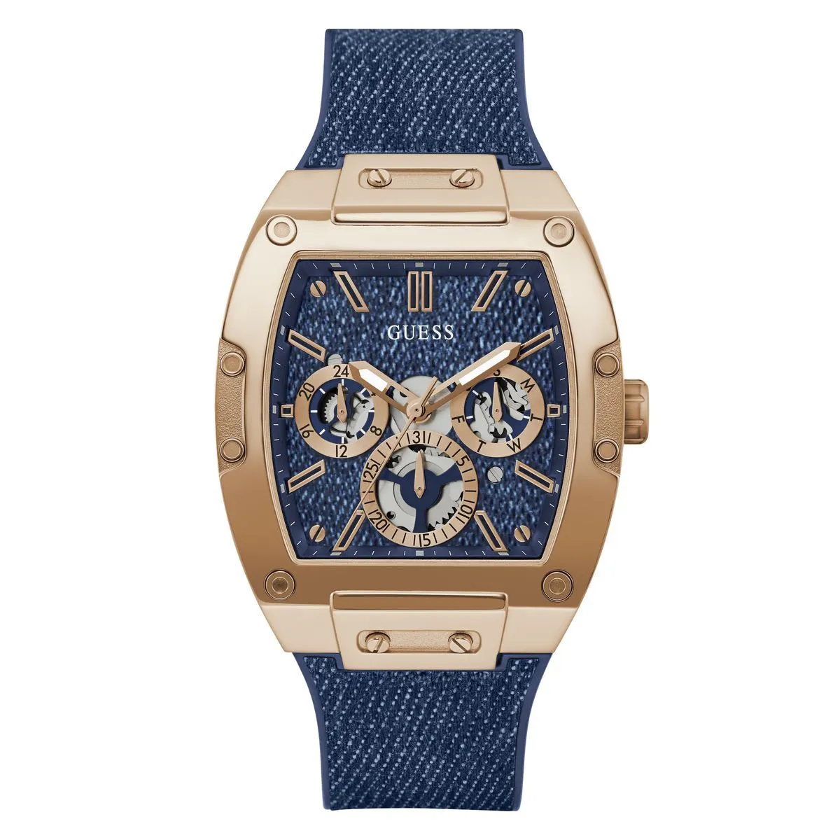 Blaue Denim Quarz Analog Uhr