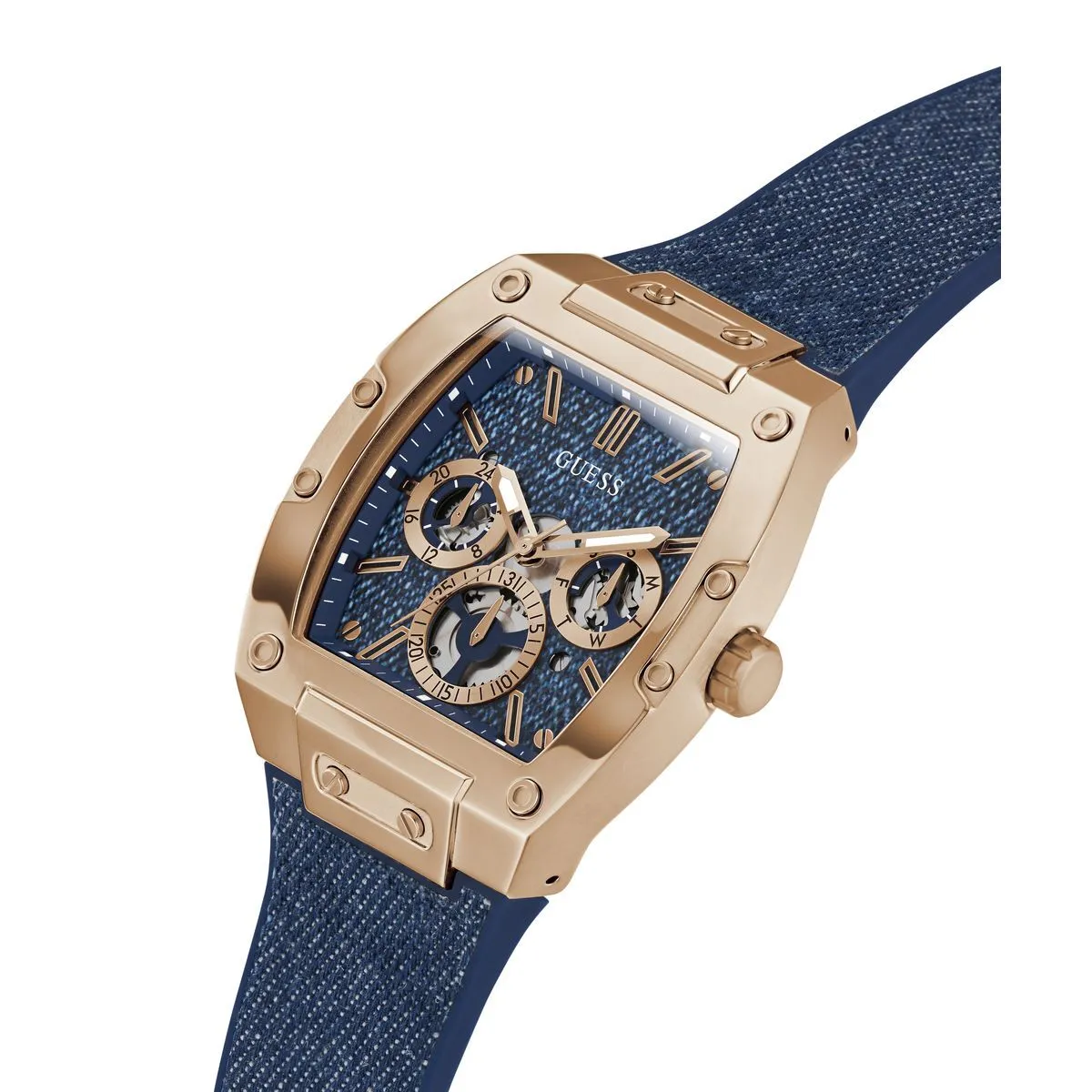 Blaue Denim Quarz Analog Uhr