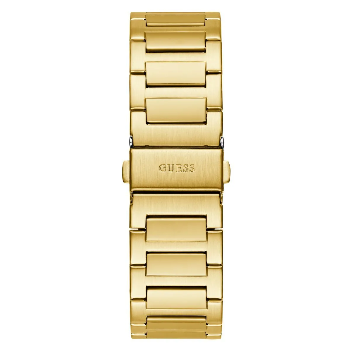 Goldfarbene Uhr mit schwarzem Streifenzifferblatt