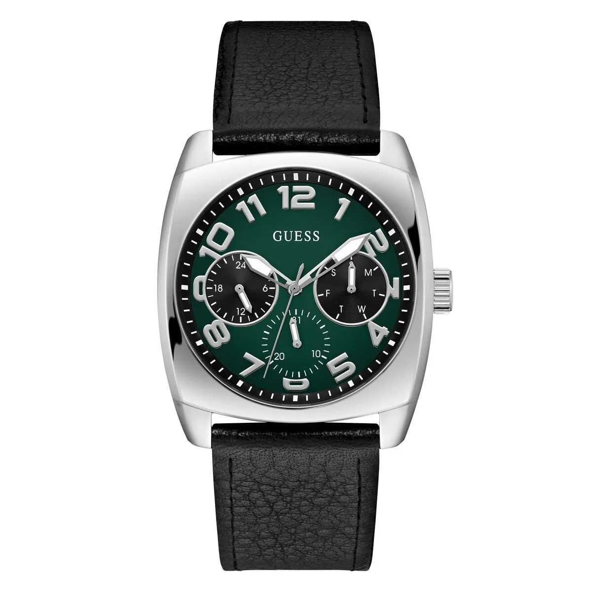 Schwarzes Leder-Uhrenarmband mit Schnalle
