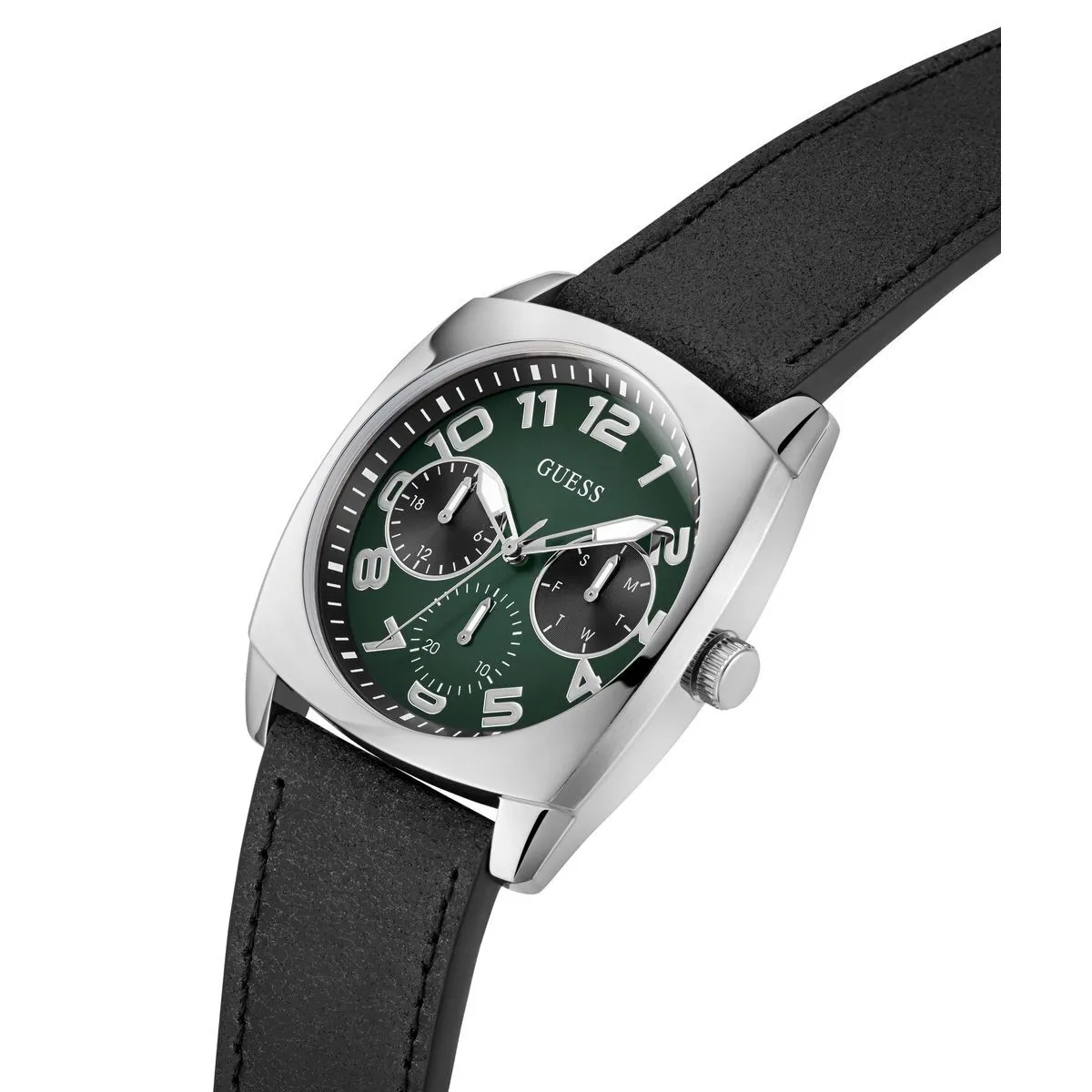 Schwarzes Leder-Uhrenarmband mit Schnalle