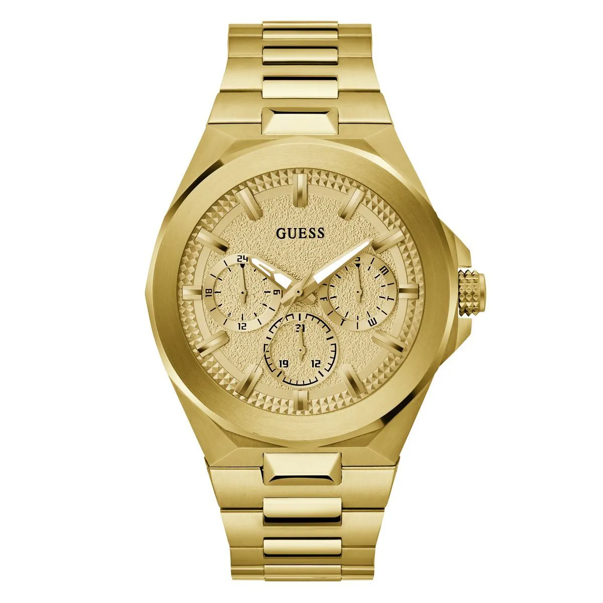 Goldfarbene Multifunktions-Armbanduhr