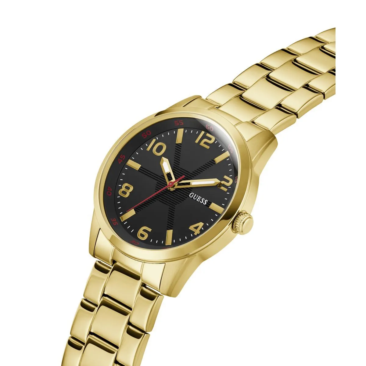 Moderne goldfarbene Edelstahluhr