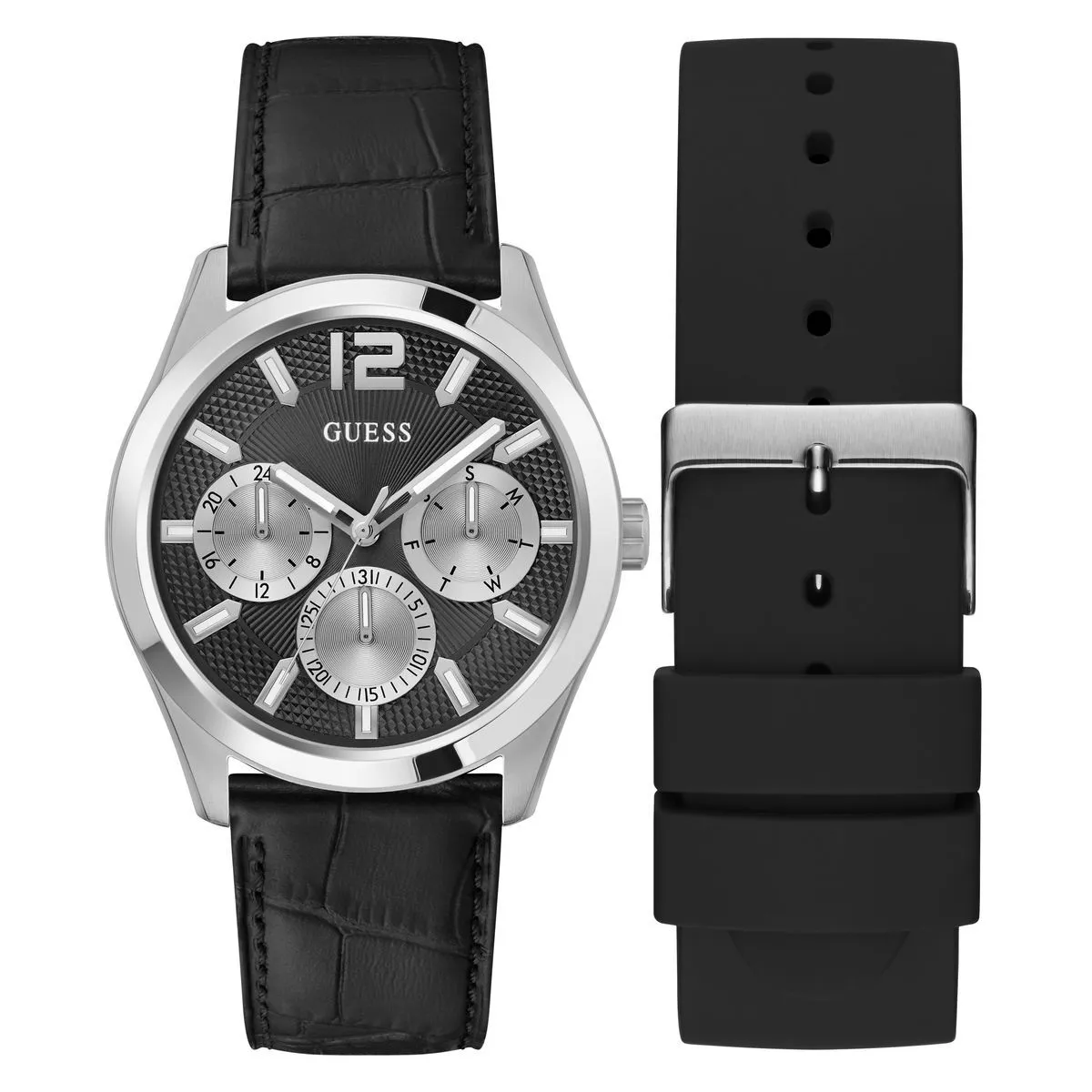 Klassisches schwarzes Leder-Uhrenarmband