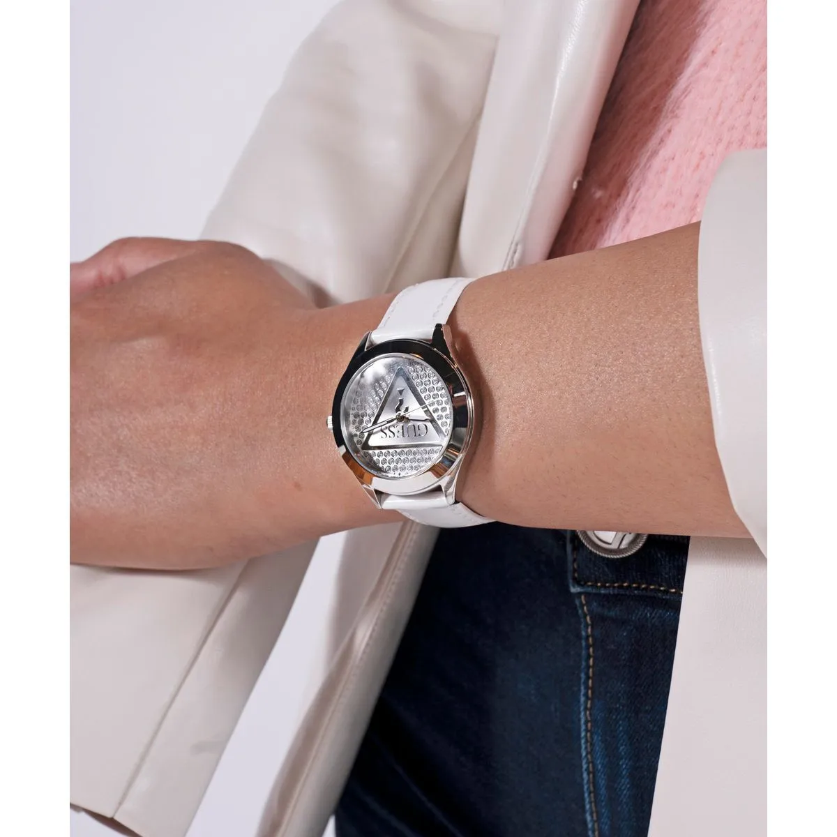 Damen Silver-Tone Glitz Analog Uhr