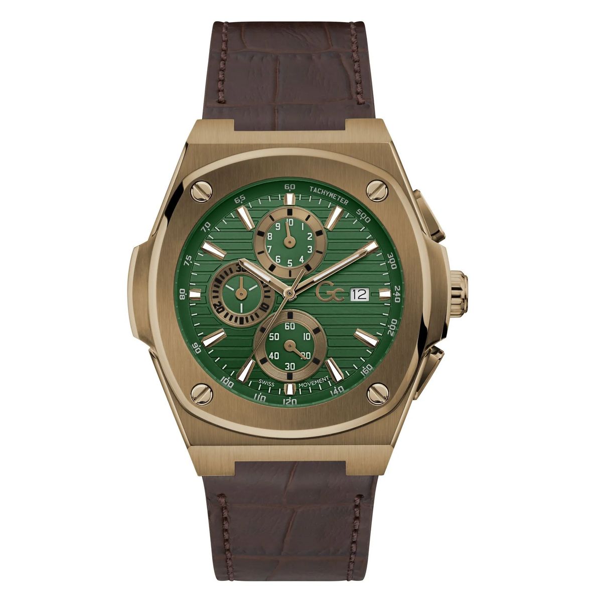 Braune Chronographenuhr mit Lederarmband