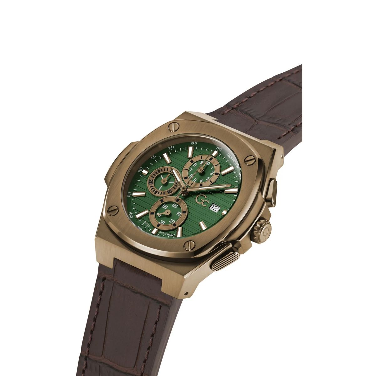 Braune Chronographenuhr mit Lederarmband