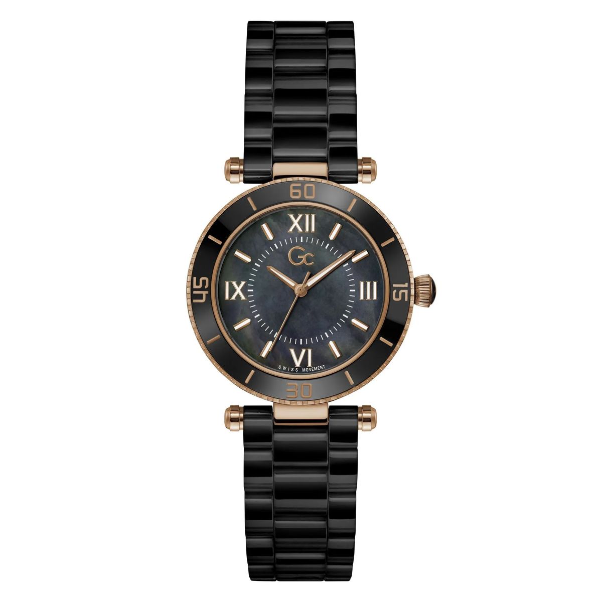 Schwarze Keramik Quarz Analog Uhr