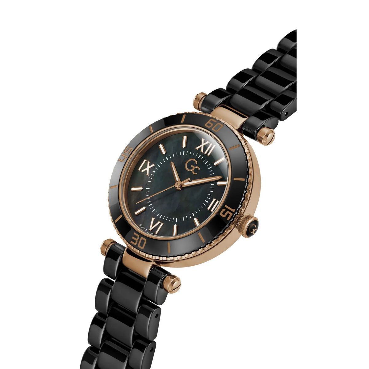 Schwarze Keramik Quarz Analog Uhr